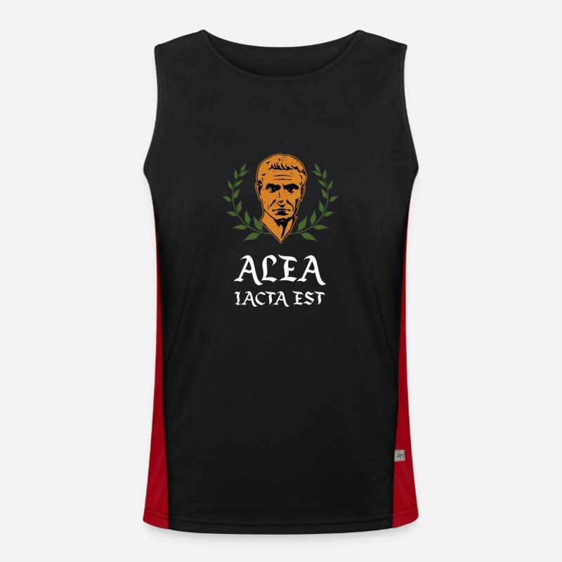 Cesar ALEA IACTA EST - Men's Functional Contrast Tank Top  - black/red
