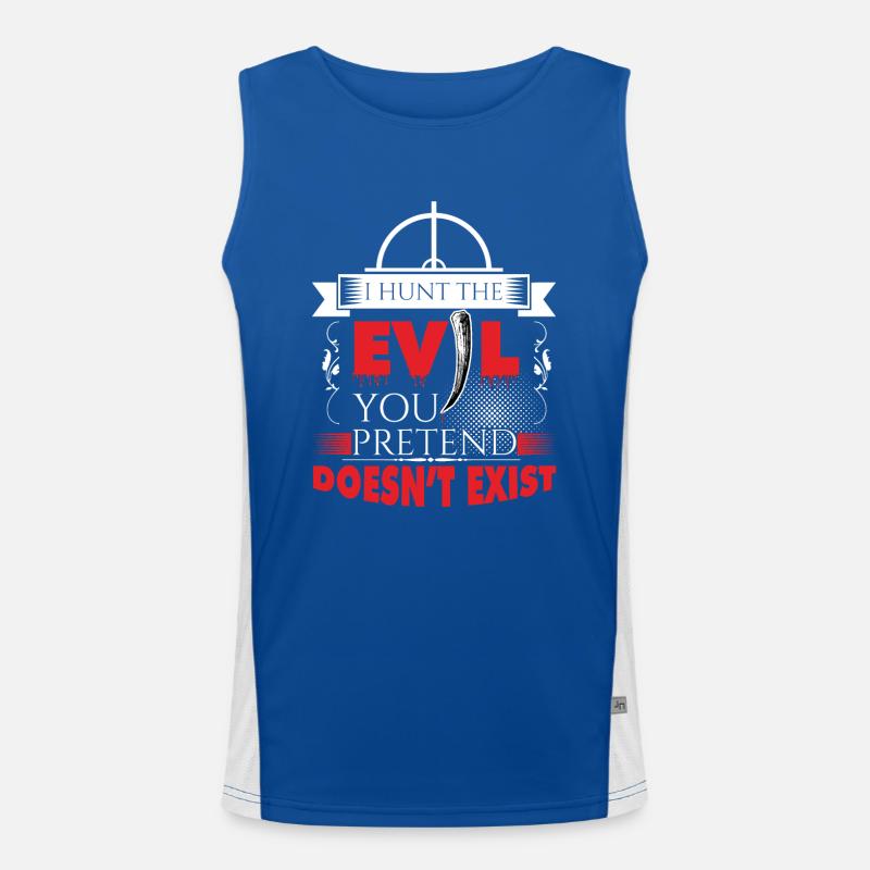 I hunt evil! Funktionelles Kontrast-Tank Top für Männer 