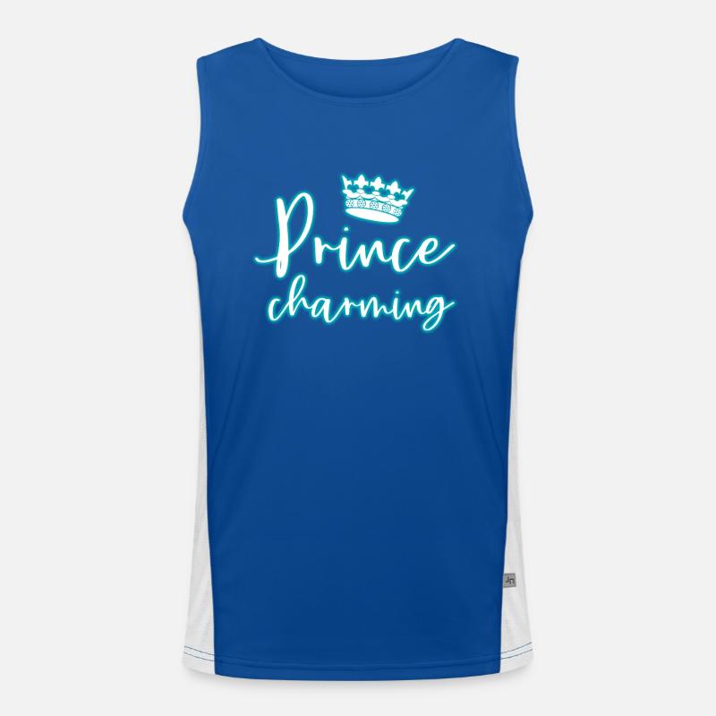 Glow Prince Charming T-Shirt Glowing Crown Neon Men's Functional Contrast Tank Top 