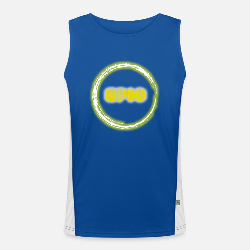Glow Epic Bright Neon Party Glow Effect Retro Men's Functional Contrast Tank Top 