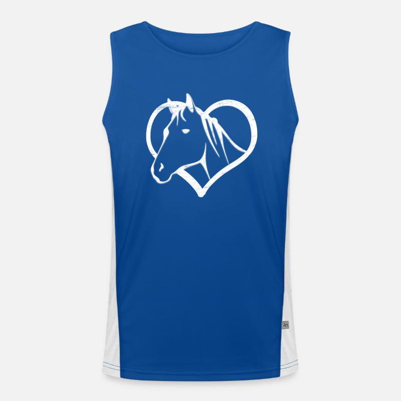 Pferd, Herz, reiten Funktionelles Kontrast-Tank Top für Männer 