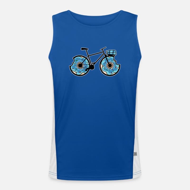 Bicycle Cyclist Donut Doughnut Wheel Gift Idea Funktionelles Kontrast-Tank Top für Männer 