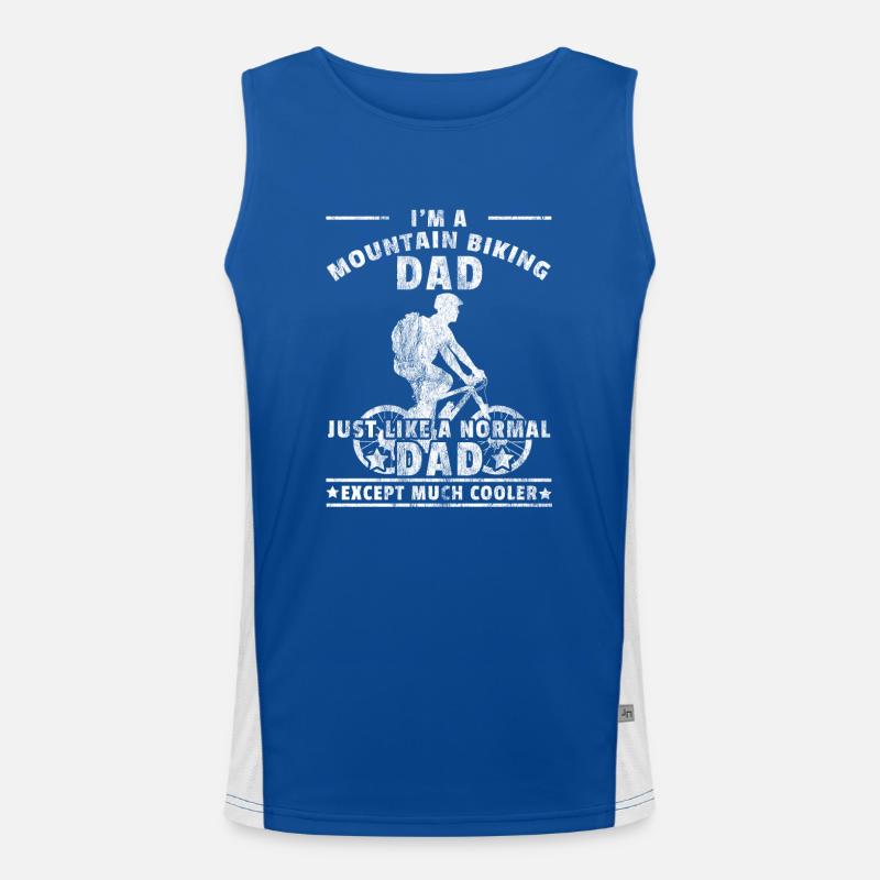 Mountainbiken Geschenk Mountainbiker Berg Papa Dad Funktionelles Kontrast-Tank Top für Männer 