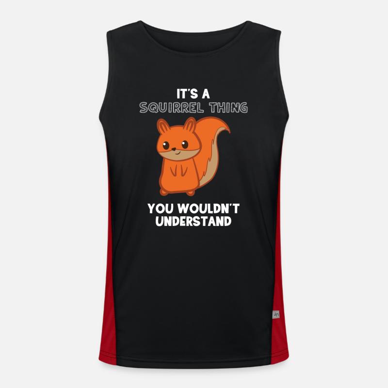 Squirrel - squirrel fan - squirrel - Men's Functional Contrast Tank Top  - black/red