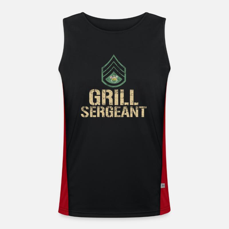 Funny Grill Sergeant Grill Barbeque Men's Functional Contrast Tank Top 
