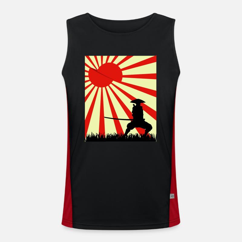 Moon Slice Samurai - Men's Functional Contrast Tank Top  - black/red