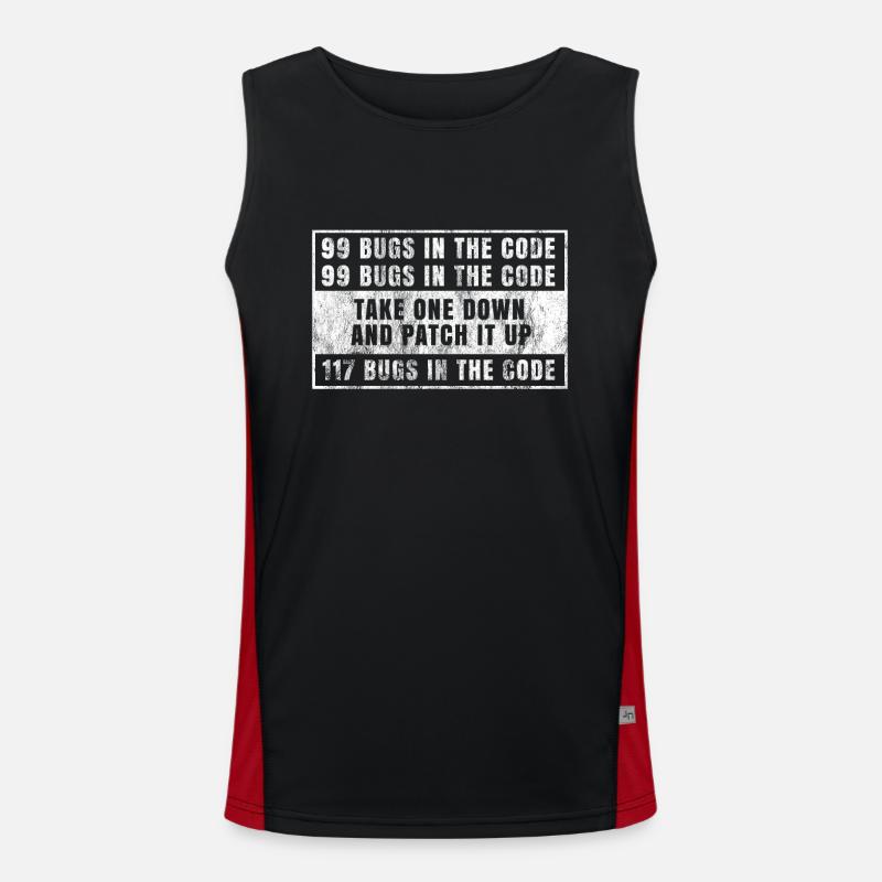 Programmeur chemise programmation énonciations nerd - Débardeur respirant contrasté Homme  - noir/rouge