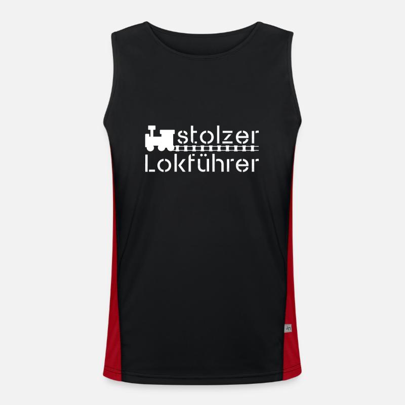 A proud engine driver - Men's Functional Contrast Tank Top  - black/red
