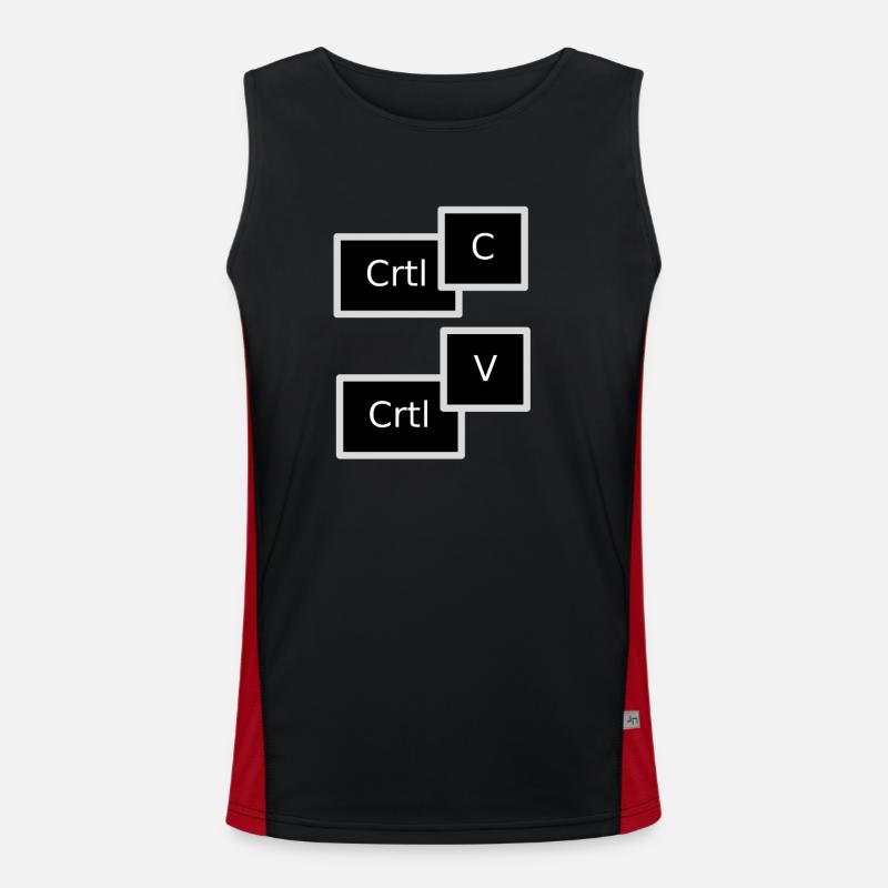 Copy Paste - Men's Functional Contrast Tank Top  - black/red