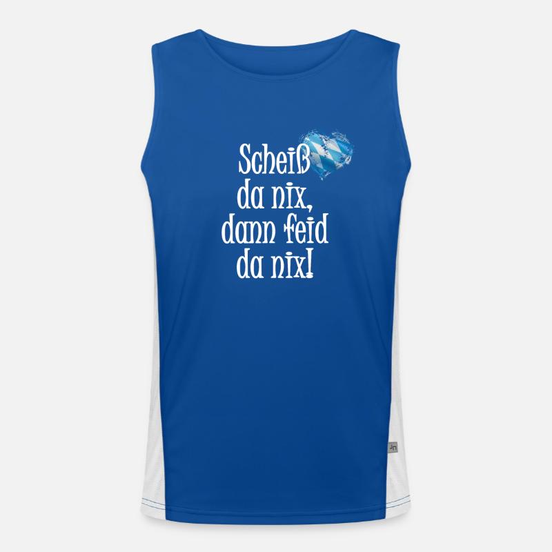 Scheiss da nix Bayern Funktionelles Kontrast-Tank Top für Männer 