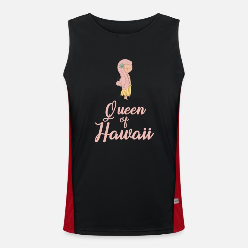 Hawaii Blumenmädchen Funktionelles Kontrast-Tank Top für Männer 
