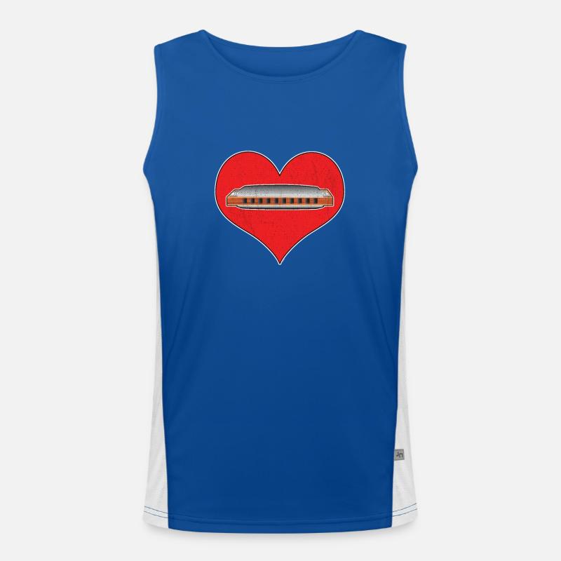 Harmonica Musical Instrument Men's Functional Contrast Tank Top 