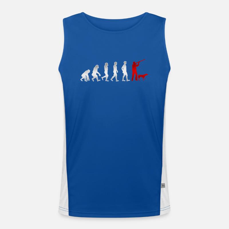 Evolution Jagen Jäger Jagd Jagdhund Geschenk Funktionelles Kontrast-Tank Top für Männer 
