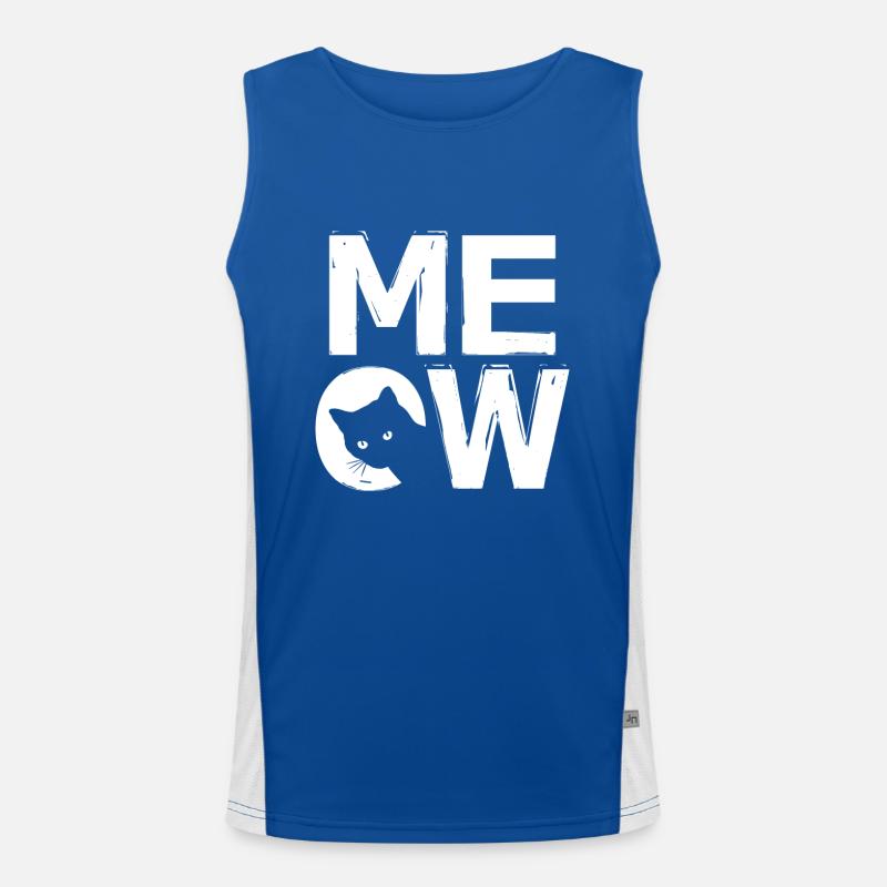 MEOW - Katzendesign Funktionelles Kontrast-Tank Top für Männer 