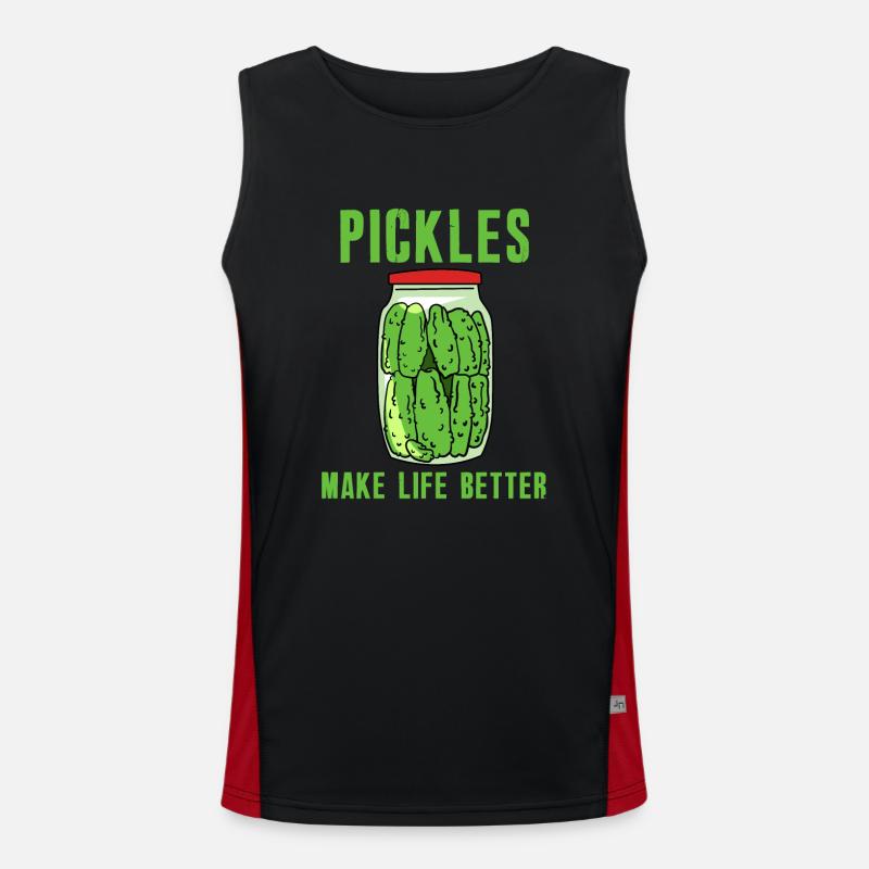 Pickles Make Life Better - Men's Functional Contrast Tank Top  - black/red