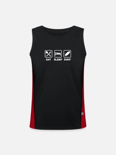 surfer - Men's Functional Contrast Tank Top - black/red
