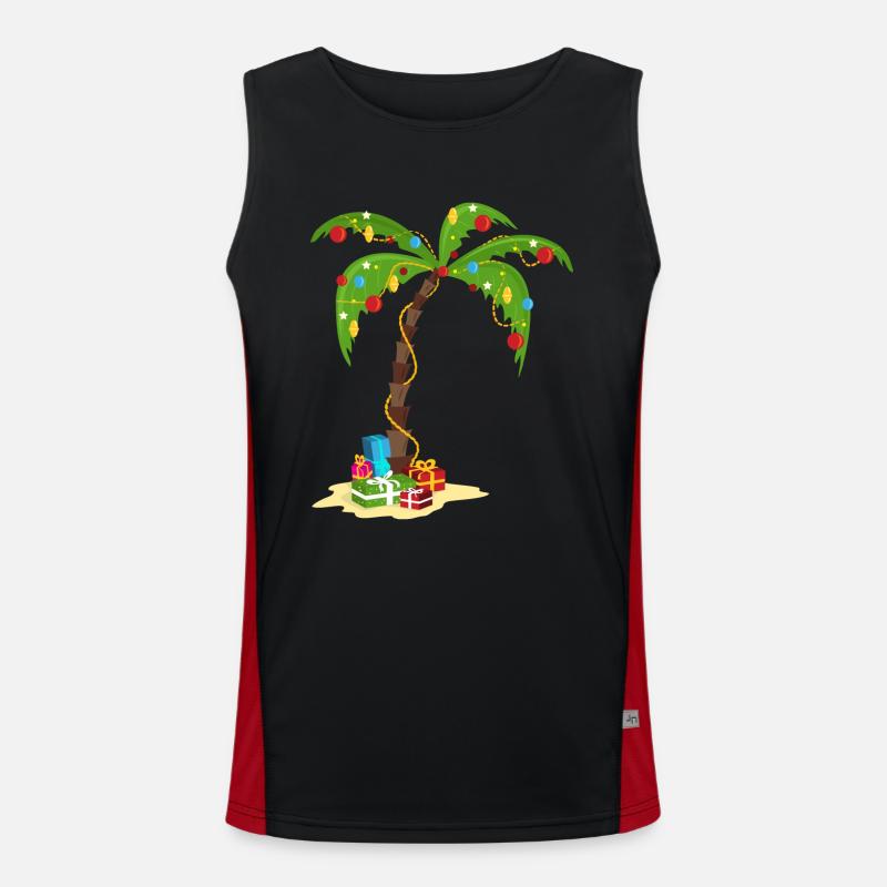 Christmas palm Men's Functional Contrast Tank Top 