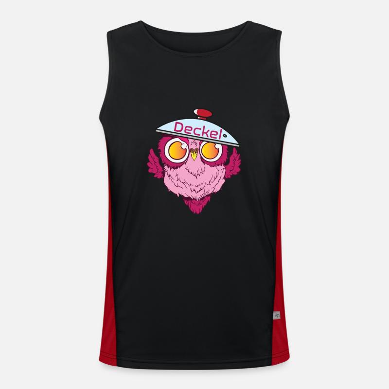 Eule im Pärchenlook mit Deckel ohne Topf Funktionelles Kontrast-Tank Top für Männer 