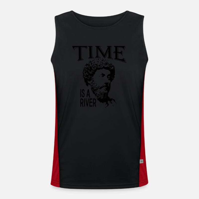 Zeit ist ein Fluss | Marcus Aurelius Vater von Funktionelles Kontrast-Tank Top für Männer 