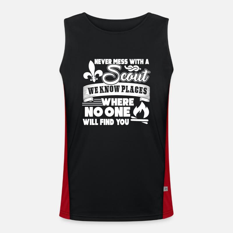 Scouting Never Mess With A Scout Men's Functional Contrast Tank Top 