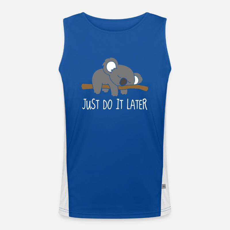 Koala just do it later print design Funktionelles Kontrast-Tank Top für Männer 