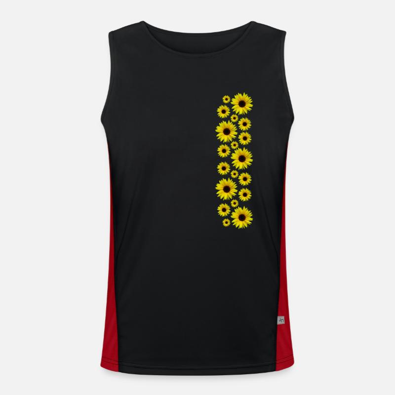 Sonnenblumen, Sonnenblume, Blumen, Blüten, floral Funktionelles Kontrast-Tank Top für Männer 