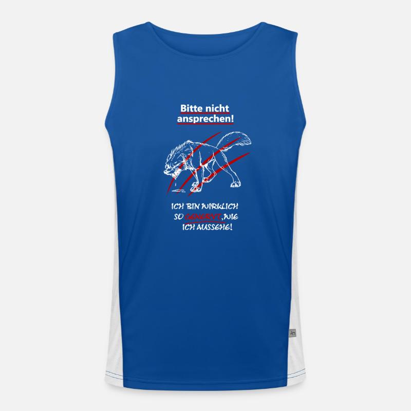 Bitte nicht ansprechen bin genervt Funktionelles Kontrast-Tank Top für Männer 