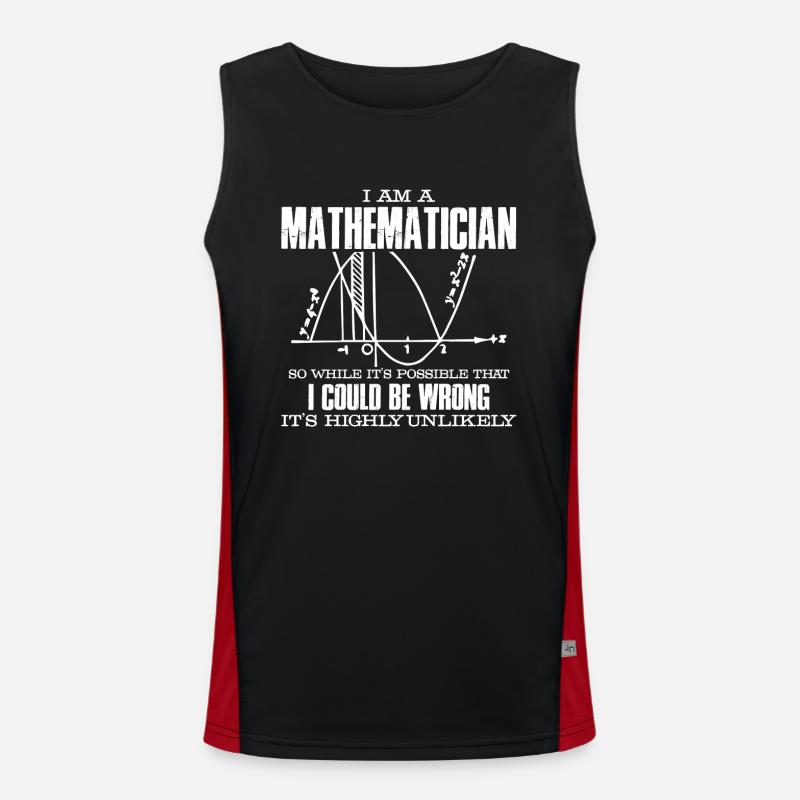 Mathematician I Am A Mathematician - Men's Functional Contrast Tank Top - black/red