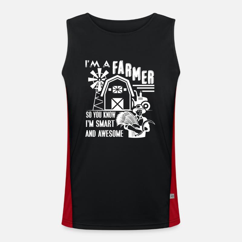 Bauer Ich bin ein großartiger Bauer Funktionelles Kontrast-Tank Top für Männer 