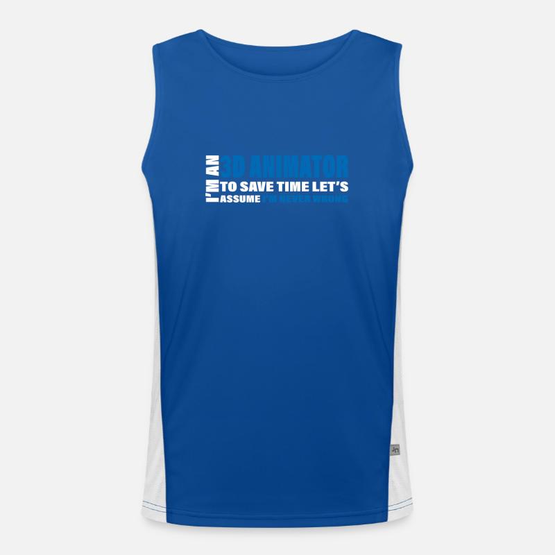 Funny statement for proud 3D animators Men's Functional Contrast Tank Top 