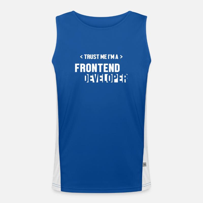 Trust Me I'm Frontend Developer Coder Software Men's Functional Contrast Tank Top 