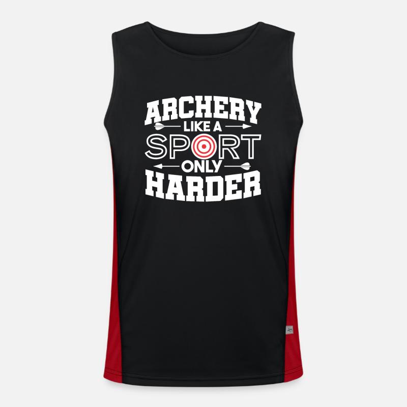Bogensport Langbogen Bogenschießen Geschenk Funktionelles Kontrast-Tank Top für Männer 