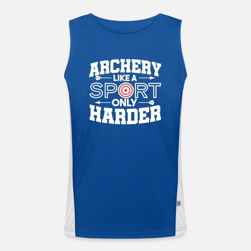 Bogensport Langbogen Bogenschießen Geschenk Funktionelles Kontrast-Tank Top für Männer 