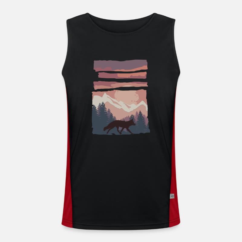 Fuchs Waldtier Geschenk Funktionelles Kontrast-Tank Top für Männer 