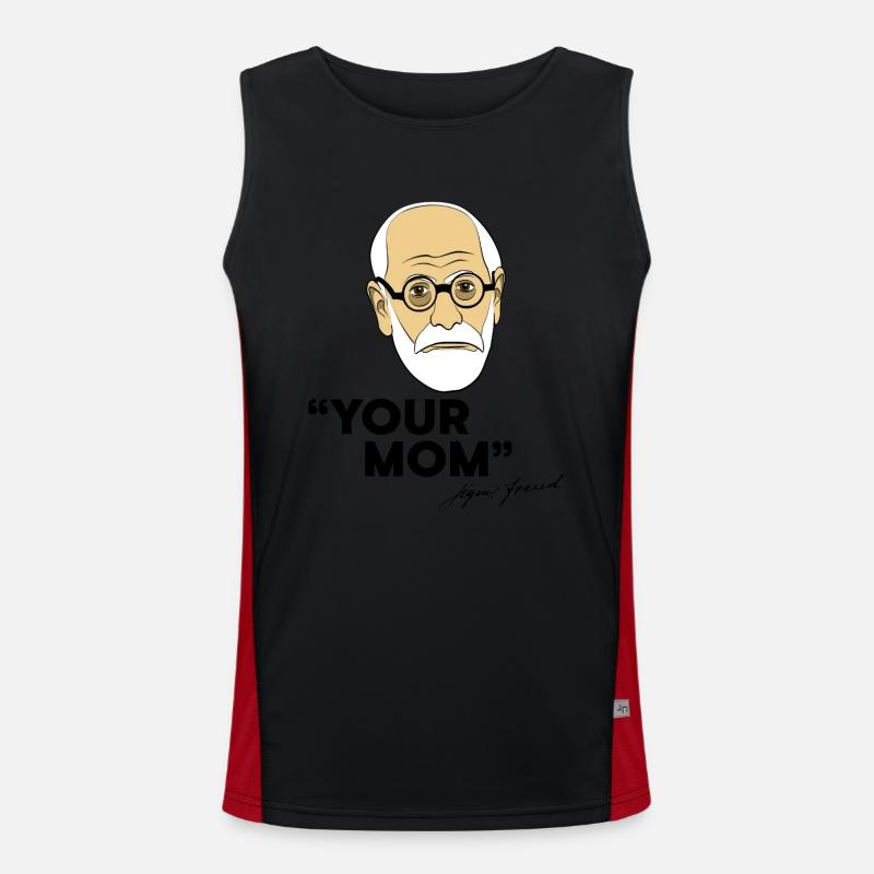 Deine Mutter | Sigmund Freud Funktionelles Kontrast-Tank Top für Männer 