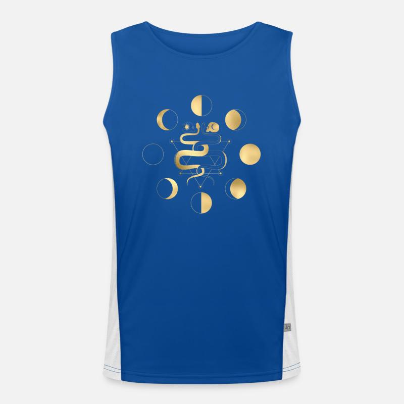 Tarot card occult astrology gothic esoteric Men's Functional Contrast Tank Top 