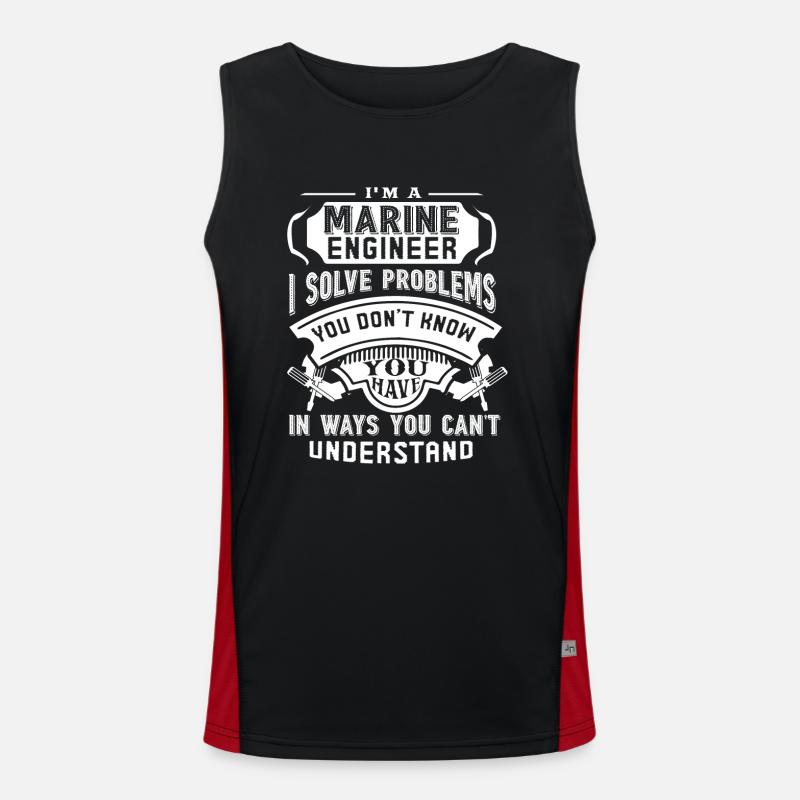 Marine Engineers Solve Problems Men's Functional Contrast Tank Top 