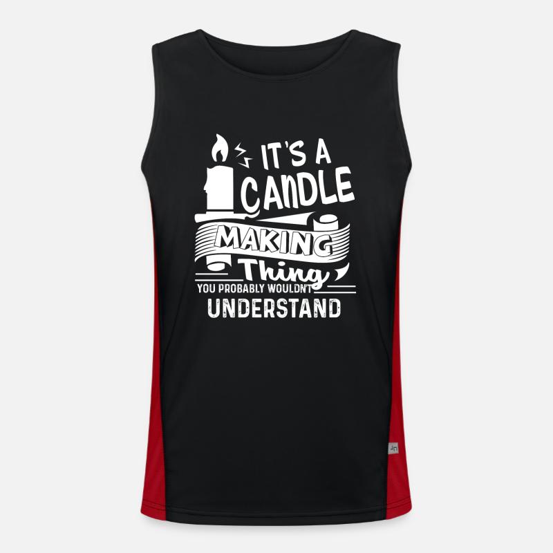 Kerze machen es ist eine Kerze machen Sache Funktionelles Kontrast-Tank Top für Männer 
