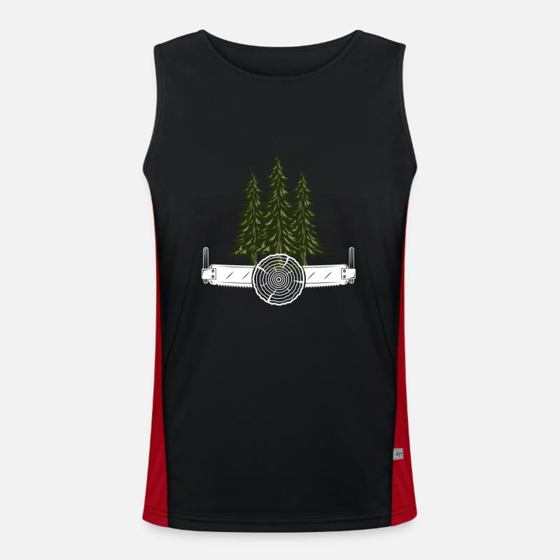 Chainsaw Axe Forester Lumberjack Saw Chain Men's Functional Contrast Tank Top 