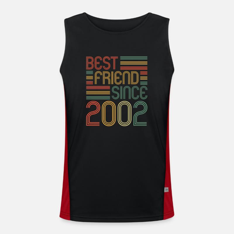 Bester Freund Beste Freundin seit 2002 Funktionelles Kontrast-Tank Top für Männer 