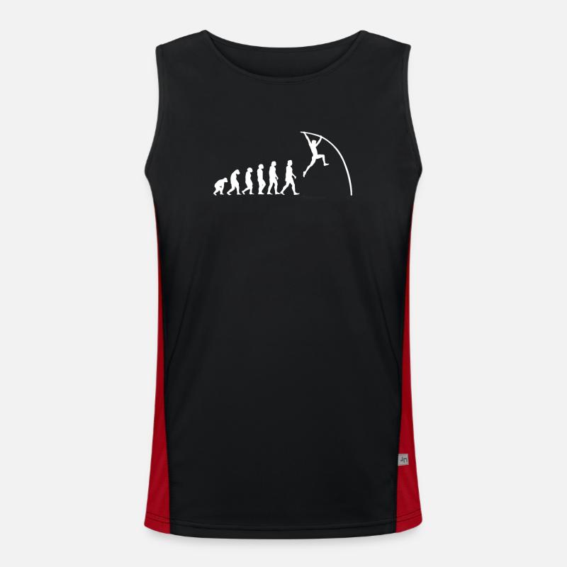 Pole Vaulting Evolution - Men's Functional Contrast Tank Top  - black/red