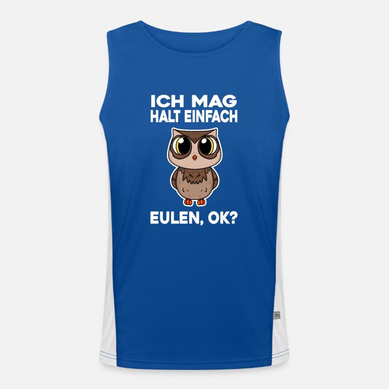 Ich mag halt einfach Eulen Funktionelles Kontrast-Tank Top für Männer 