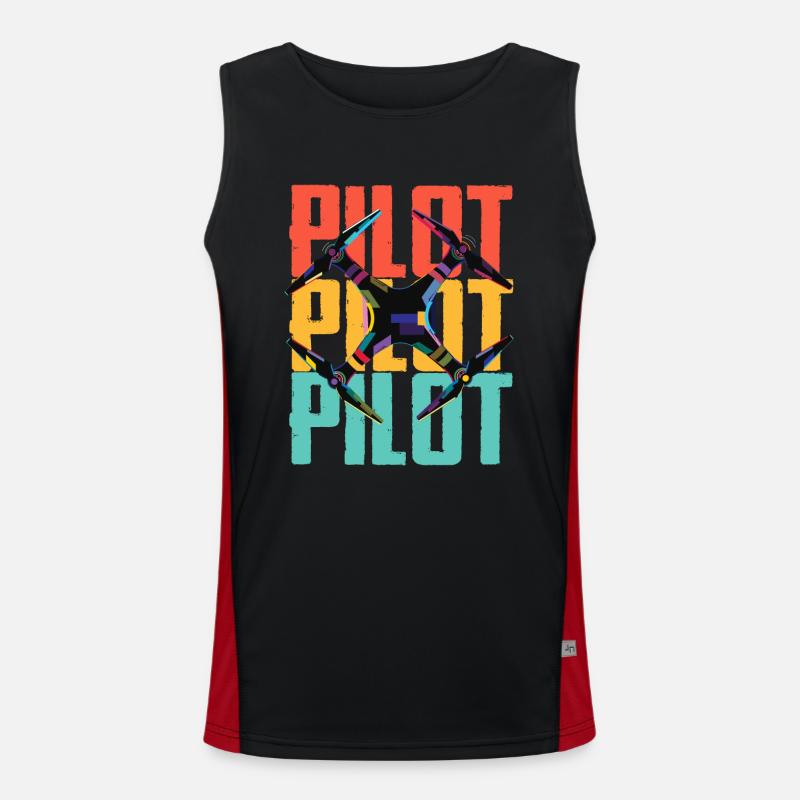 Drone - Drone Pilot Men's Functional Contrast Tank Top 