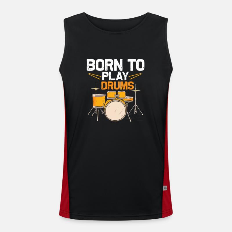 Born To Play Drums Drummer Drumming Funktionelles Kontrast-Tank Top für Männer 