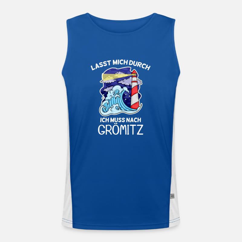 Grömitz Spruch Funktionelles Kontrast-Tank Top für Männer 