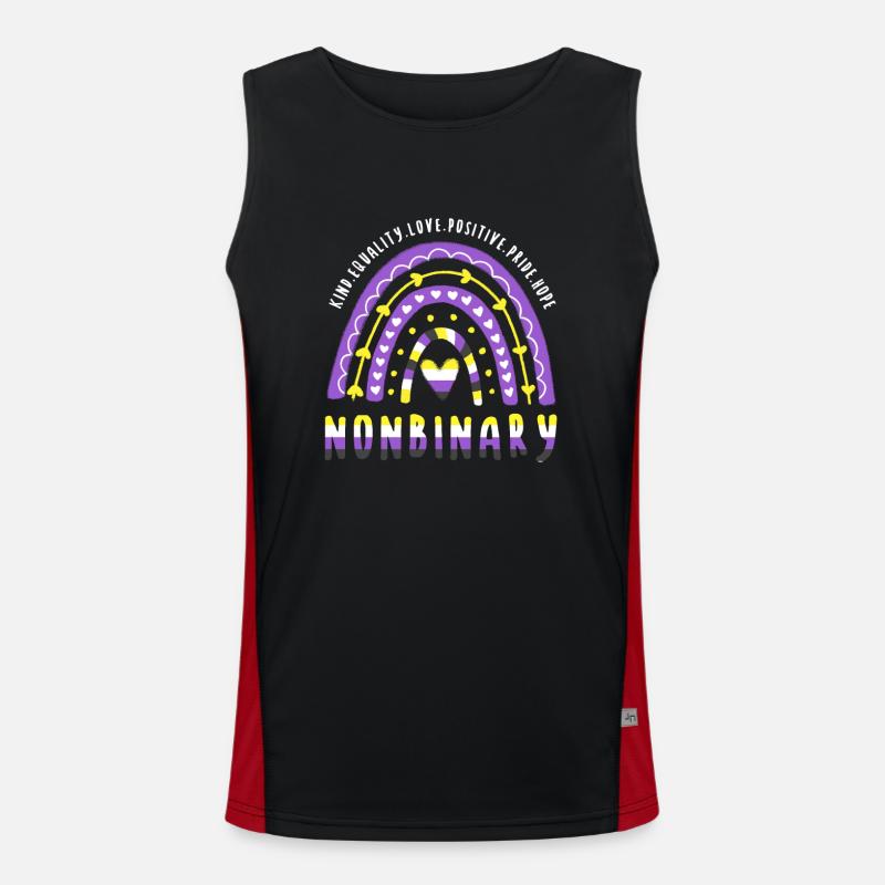 Nonbinary Pride Nonbinary Rainbow Men's Functional Contrast Tank Top 