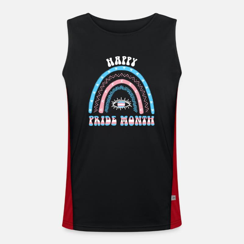 Boho Rainbow Happy Pride Mois Transgenre Débardeur respirant contrasté Homme 