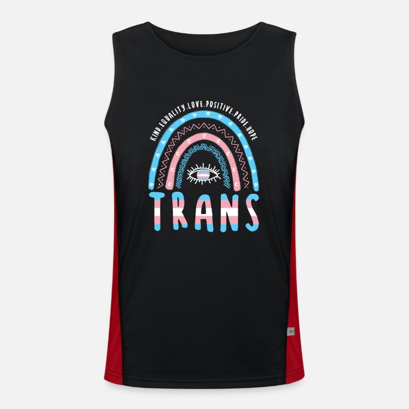 Transgender Boho Rainbow Trans Men's Functional Contrast Tank Top 