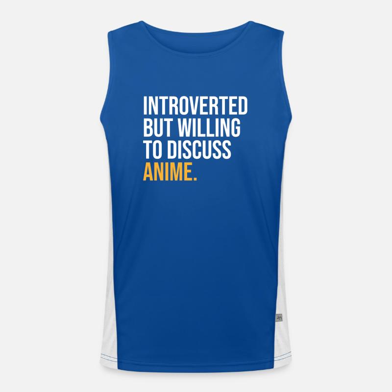 INTROVERTED BUT WILLING TO DISCUSS ANIME FUNNY Men's Functional Contrast Tank Top 