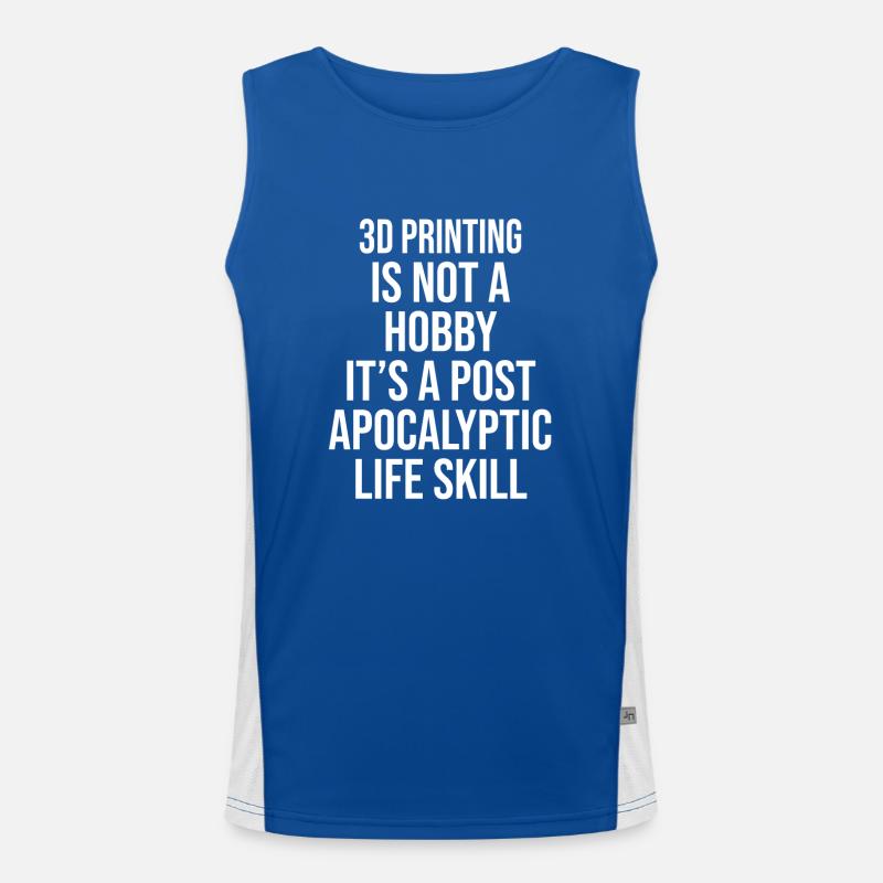 3D PRINTING IS NOT A HOBBY, IT'S A POST APOCALYPTI Funktionelles Kontrast-Tank Top für Männer 